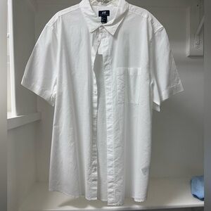 H&M Men's Casual White Button Down Shirt